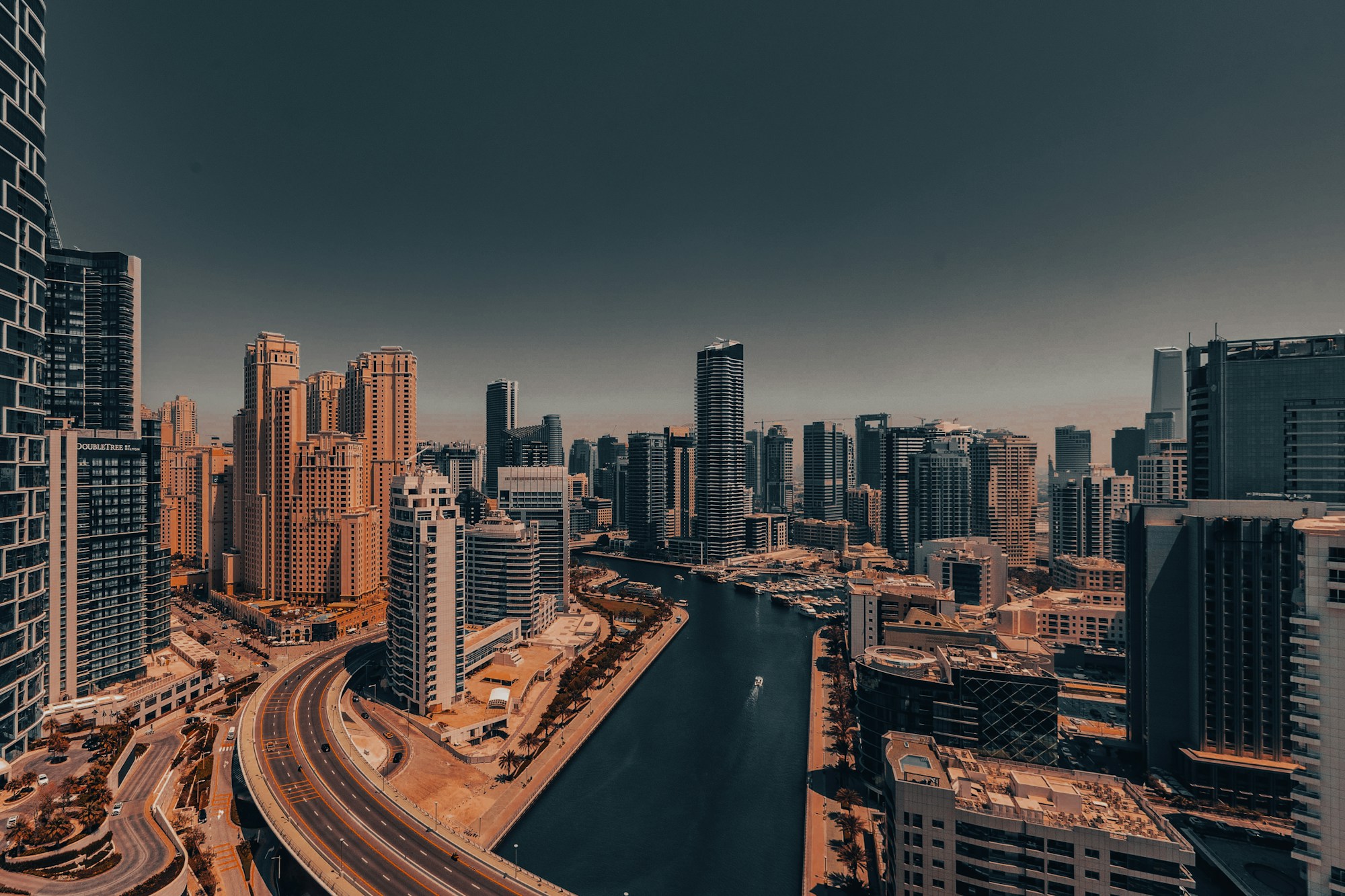 Dubai Marina skyline and waterfront